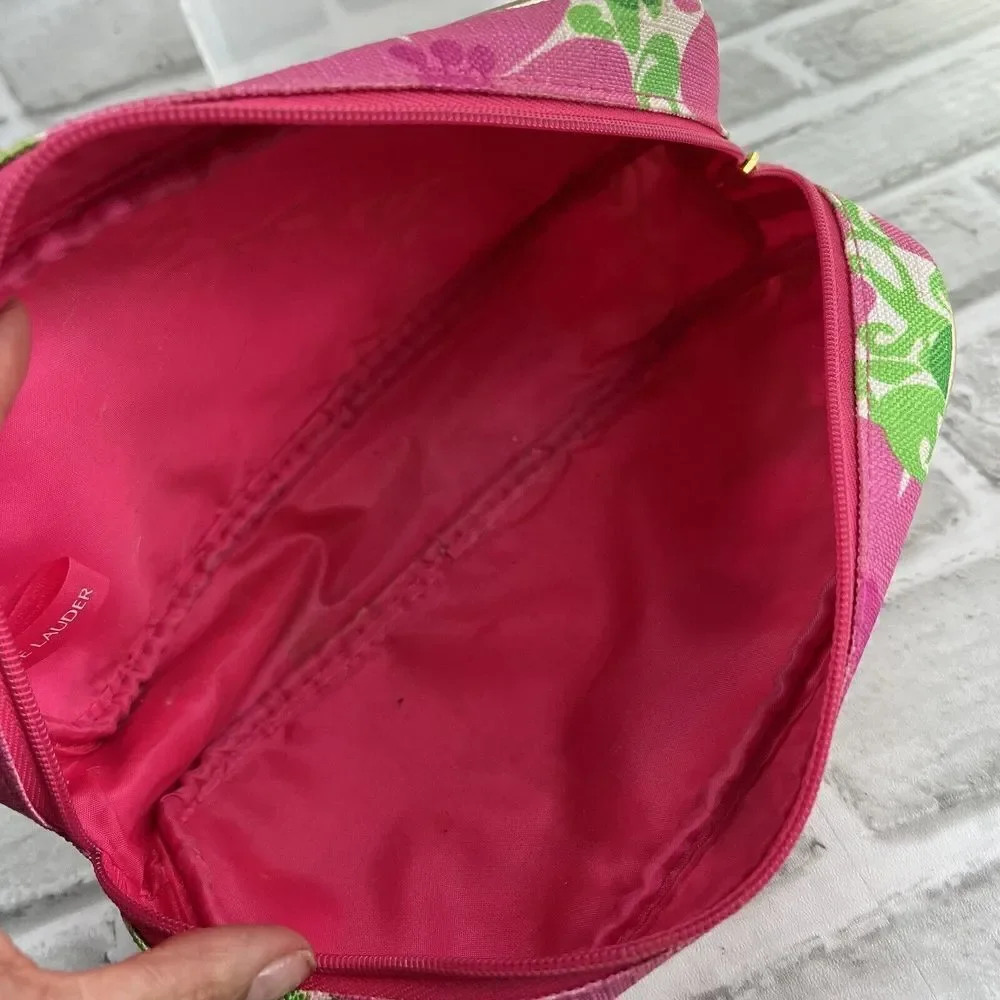 Lilly Pulitzer for Estee Lauder Pink Floral Cosmetic Clutch Bag